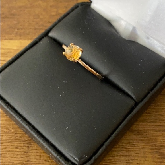 Hannah Frost Citrine Gold Hammered Ring - Picture 2 of 3